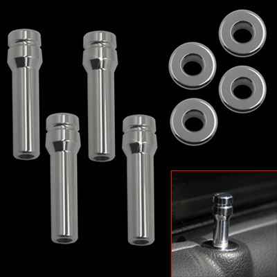 Polished Billet Door Lock Kit 02-up Jeep, Chrysler, Dodge 4DR - Click Image to Close